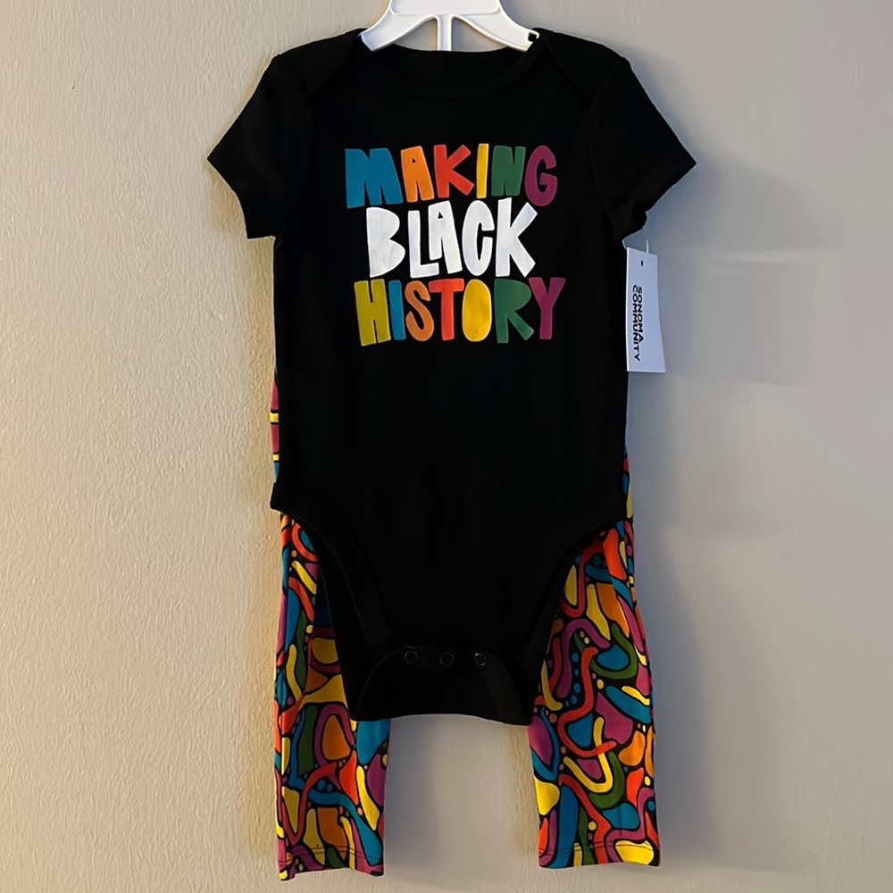 MAKING BLACK HISTORY Short Sleeve ONESIE * Long Pants * UNISEX 2-piece Outfit *